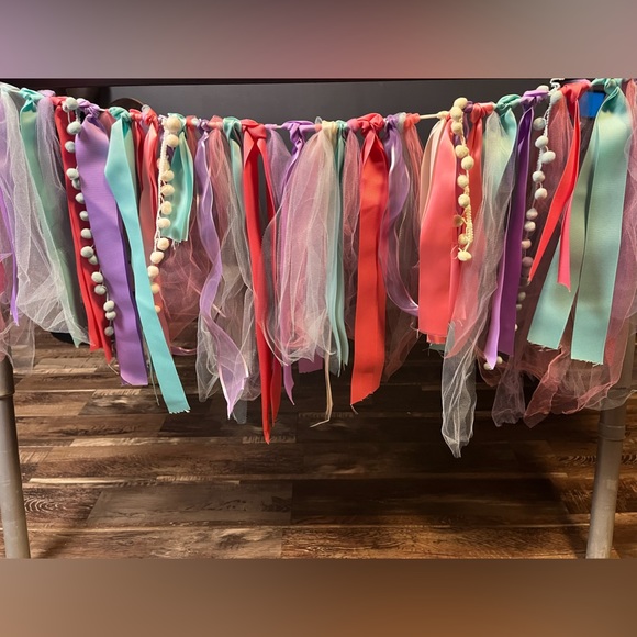 Handmade Ribbon Garland / Baby/ Decoration/birthday/ Party 42 in - Picture 1 of 6